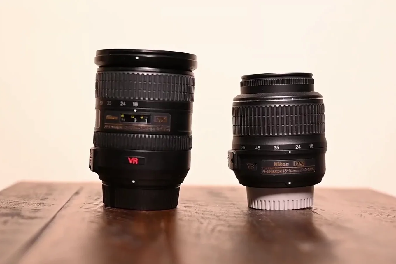 Nikon 18-200mm size comparison with prime lenses