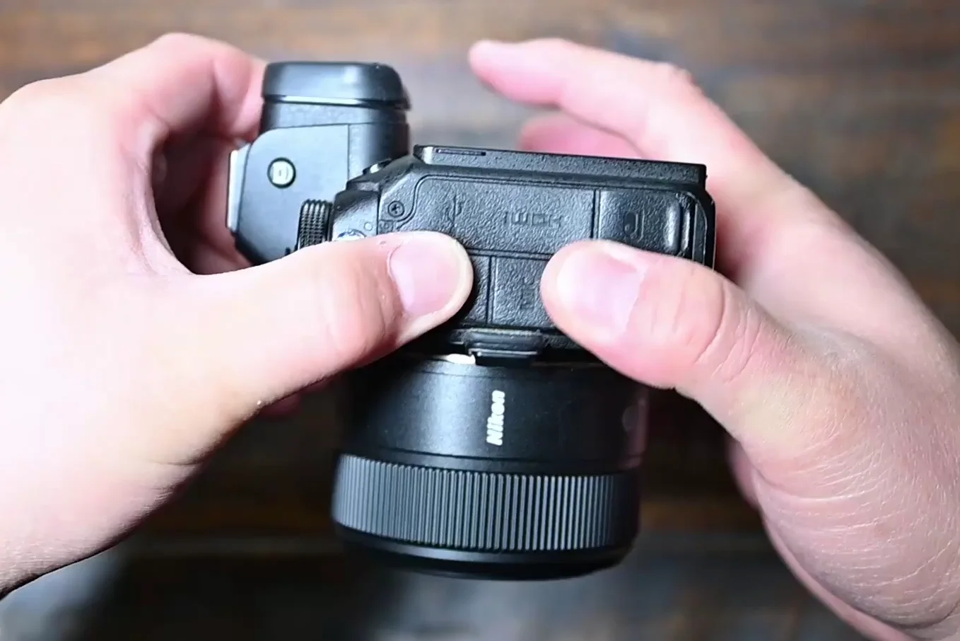 Side profile of Nikon Z6 showing rubber port covers